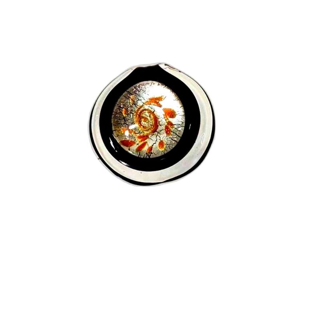 Vintage Mouth Blown Glass Pendant Necklace, Hand Blown Art Glass Charm